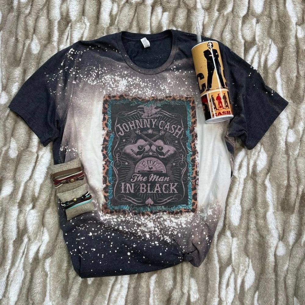 Johnny cash bleached t shirt